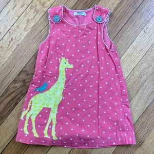 Boden Giraffe Pinnie Dress 12-18 Months